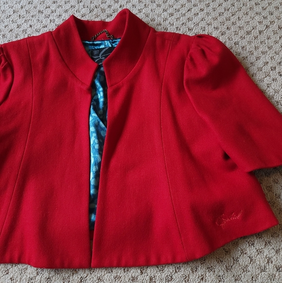 Cropped wool blend jacket - Picture 2 of 7